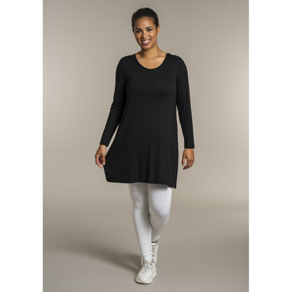 Sandgaard A-shape bluse med lange ærmer T-Shirt Black