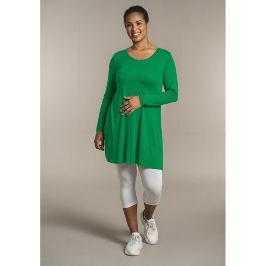 Sandgaard A-shape bluse med lange ærmer T-Shirt Grass green
