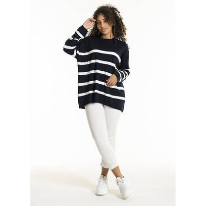 Sandgaard Strikket langærmet bluse Blouse Striped Navy/White