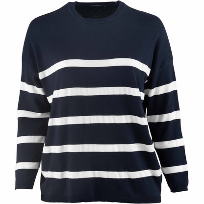 Sandgaard Strikket langærmet bluse Blouse Striped Navy/White