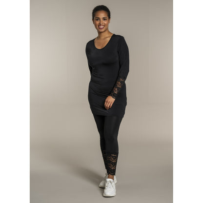Sandgaard Bluse med blonde ærmer Top Black