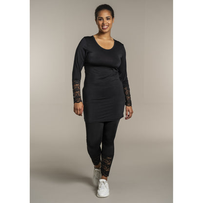 Sandgaard Bluse med blonde ærmer Top Black