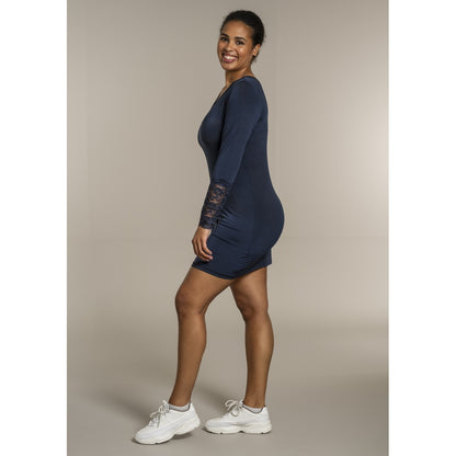 Sandgaard Bluse med blonde ærmer Top Dark Blue