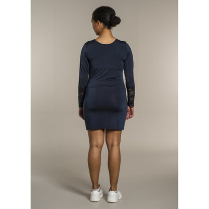 Sandgaard Bluse med blonde ærmer Top Dark Blue