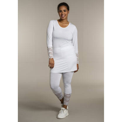 Sandgaard Bluse med blonde ærmer Top White