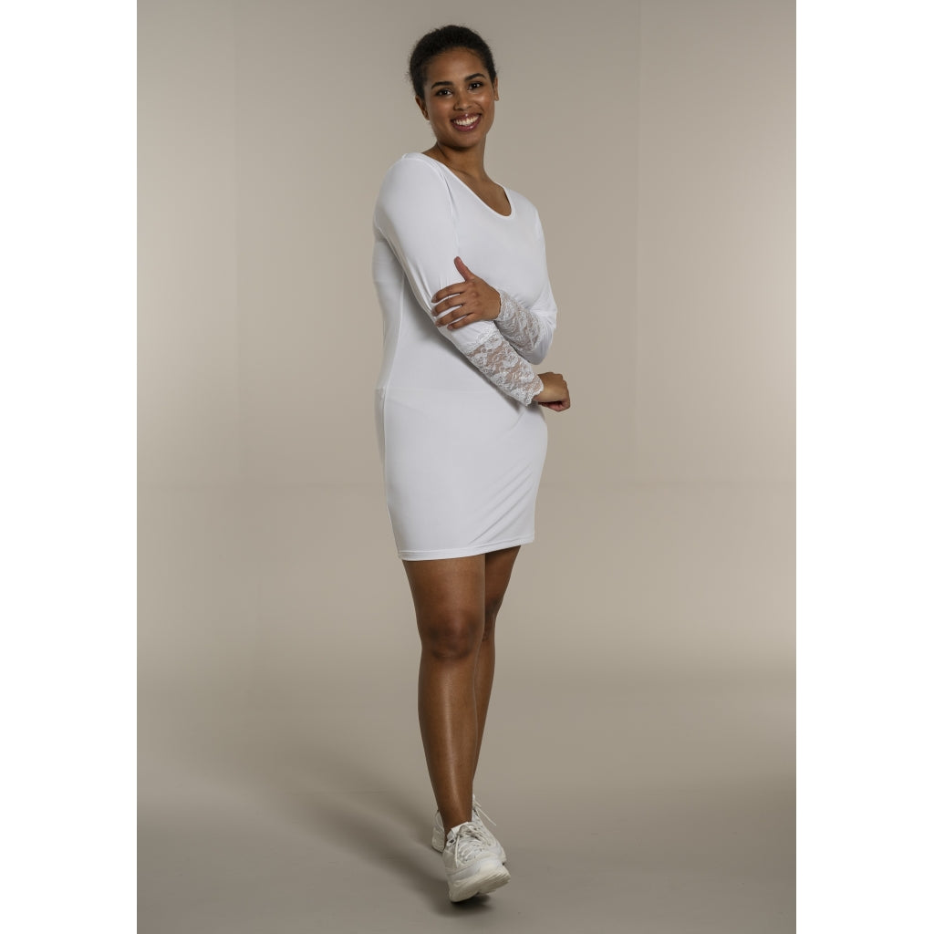 Sandgaard Bluse med blonde ærmer Top White