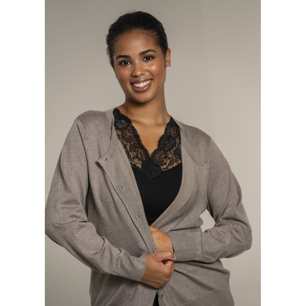 Sandgaard Cardigan Kort Cardigan Beige melange