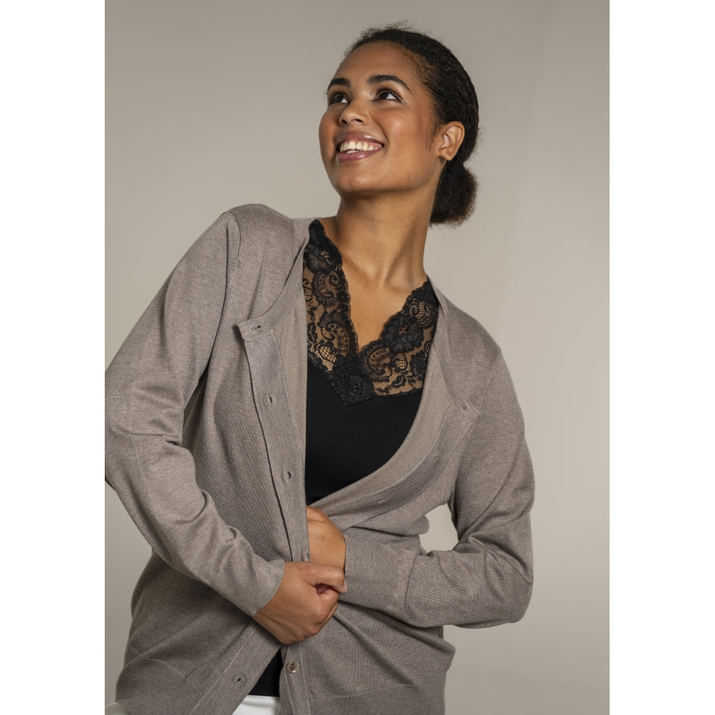 Sandgaard Cardigan Kort Cardigan Beige melange