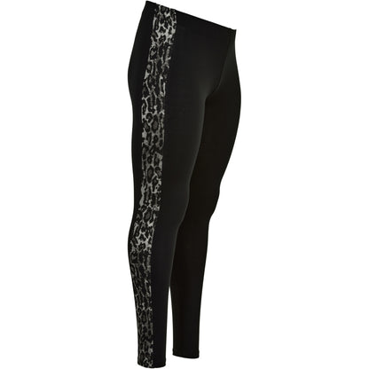 Sandgaard Jersey Leggings W. Leo Detail Leggings Black with Grey Leoprint
