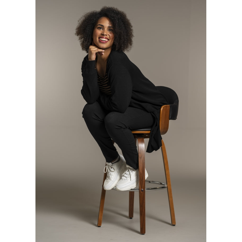 Sandgaard Lang cardigan med lommer Long Cardigan Black