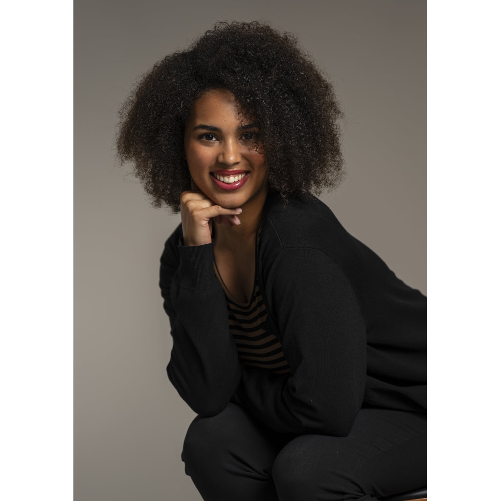 Sandgaard Lang cardigan med lommer Long Cardigan Black