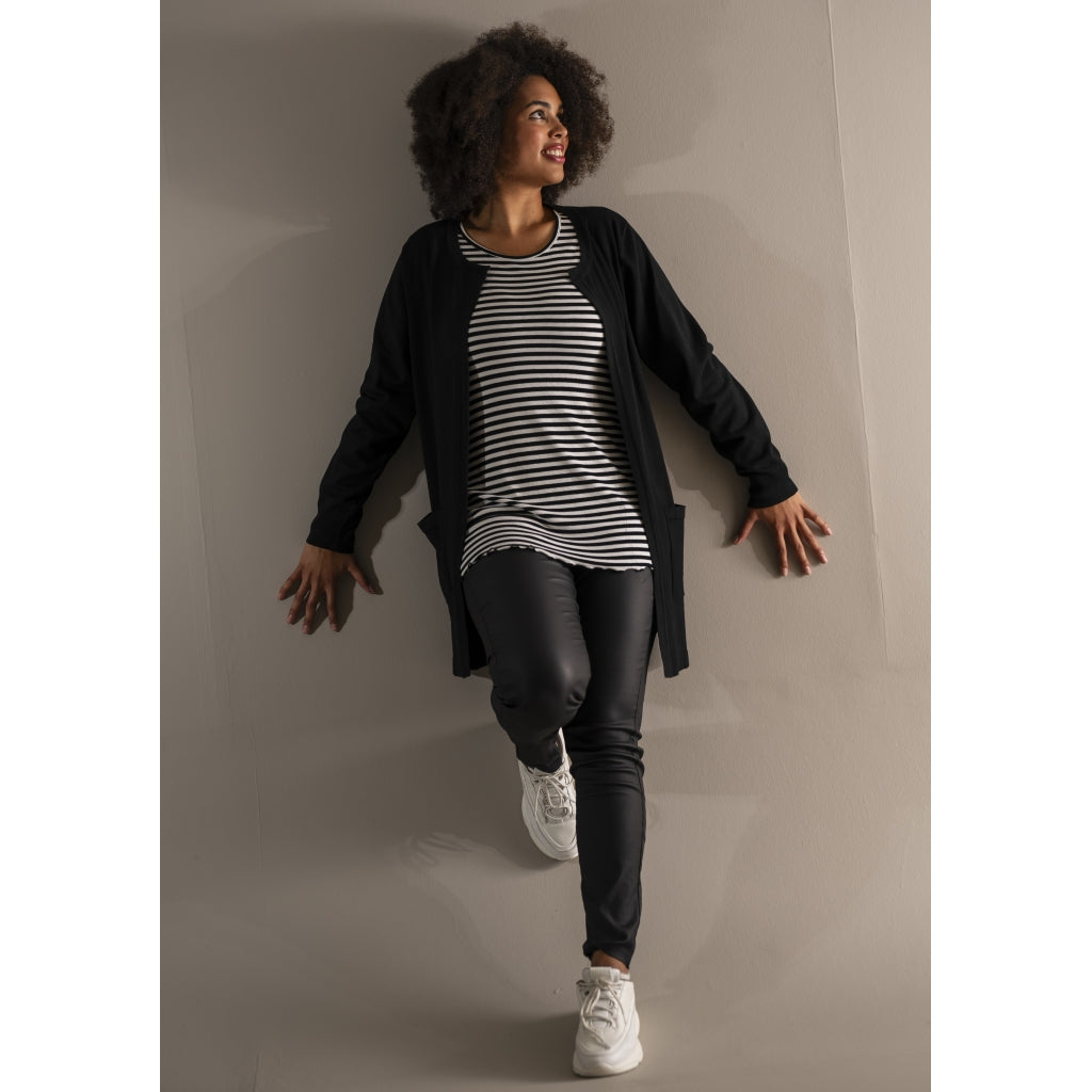 Sandgaard Lang cardigan med lommer Long Cardigan Black
