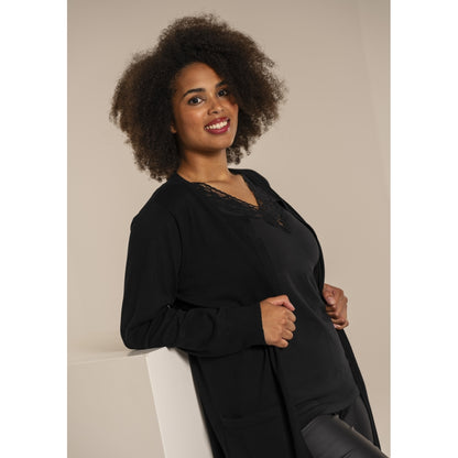 Sandgaard Lang cardigan med lommer Long Cardigan Black