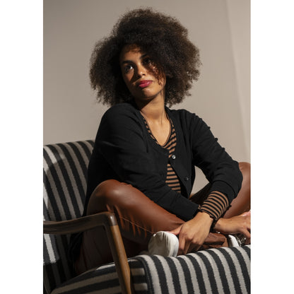 Sandgaard Lang cardigan med lommer Long Cardigan Black