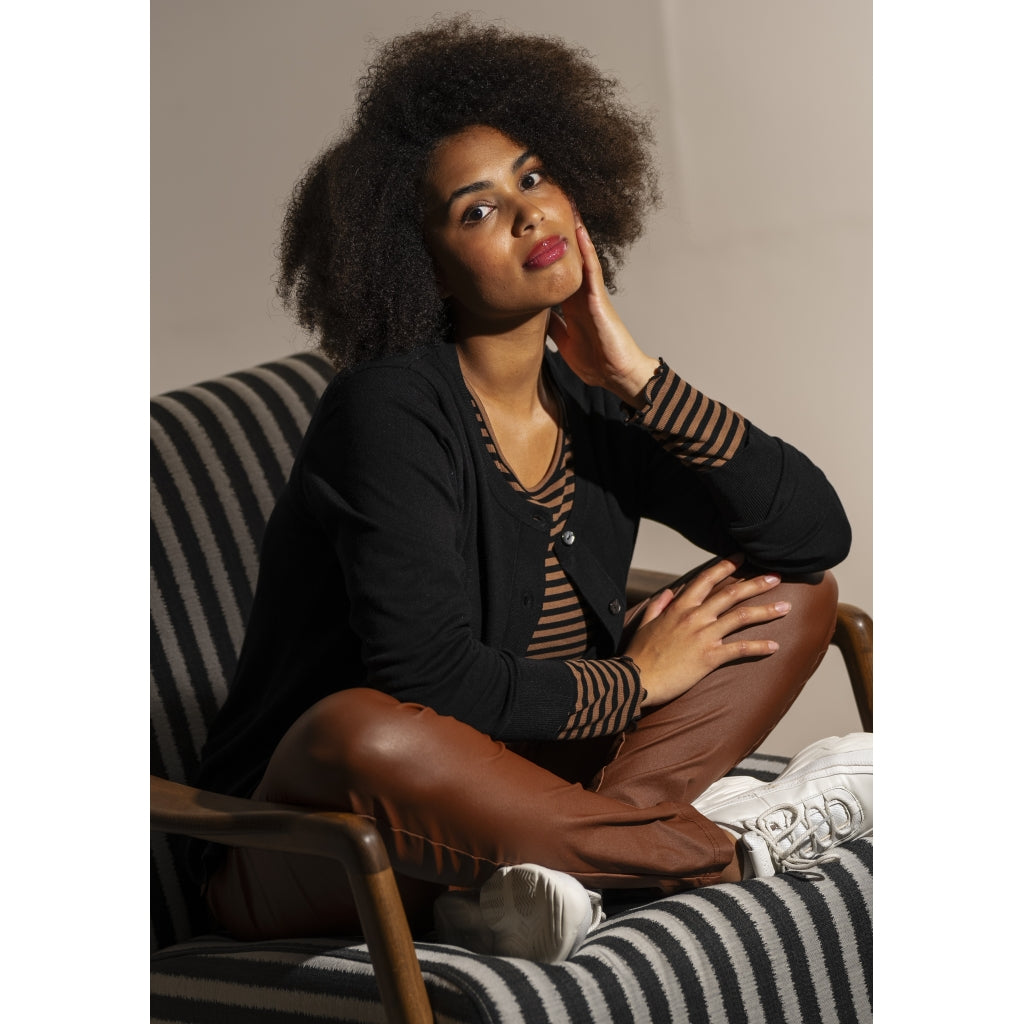 Sandgaard Lang cardigan med lommer Long Cardigan Black