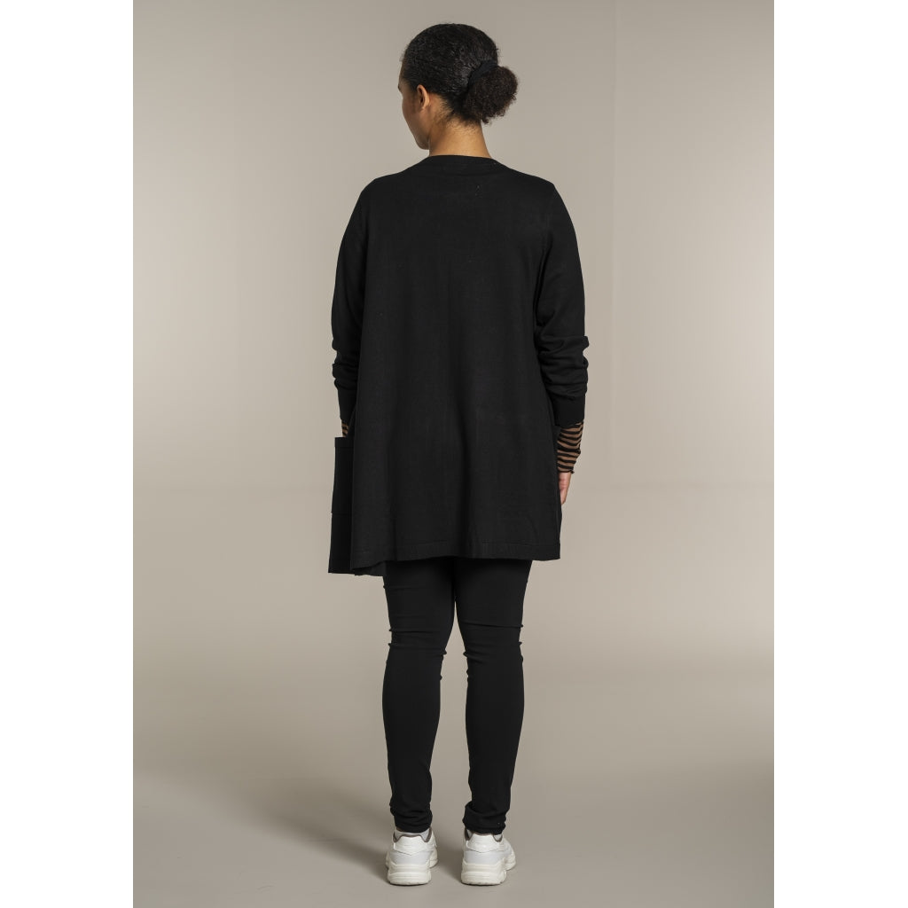 Sandgaard Lang cardigan med lommer Long Cardigan Black