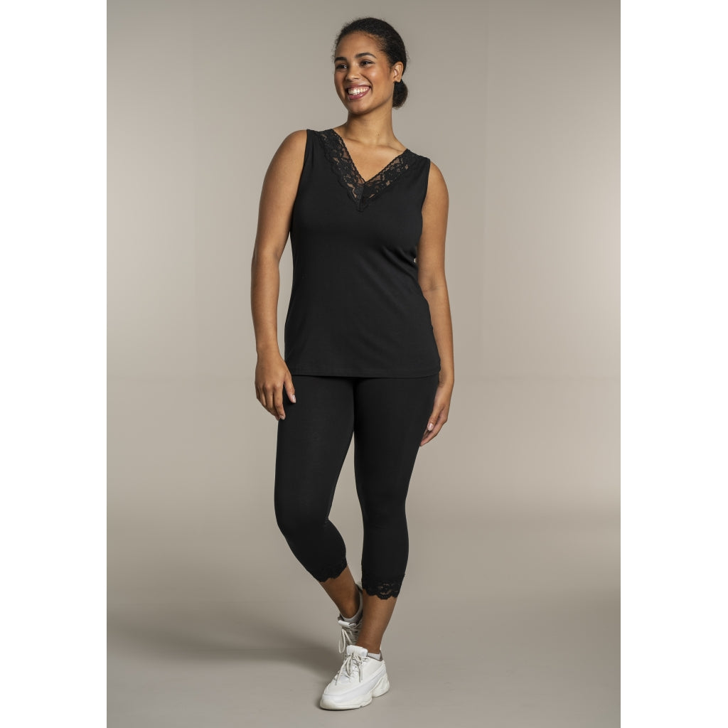 Sandgaard Leggings i 3/4 leggings med blonder Leggings Black