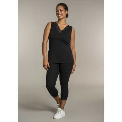 Sandgaard Leggings i 3/4 leggings med blonder Leggings Black