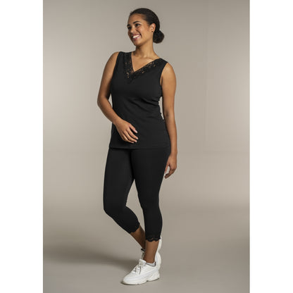 Sandgaard Leggings i 3/4 leggings med blonder Leggings Black