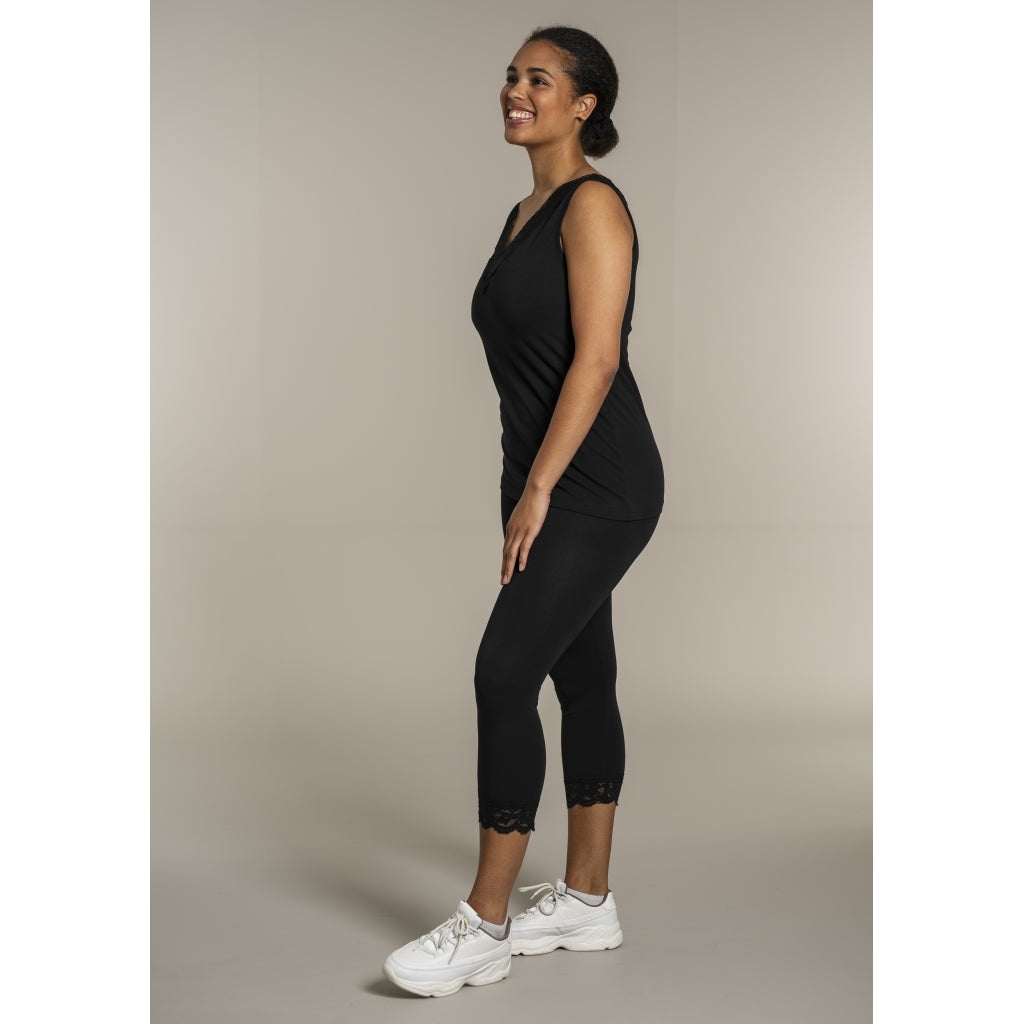 Sandgaard Leggings i 3/4 leggings med blonder Leggings Black