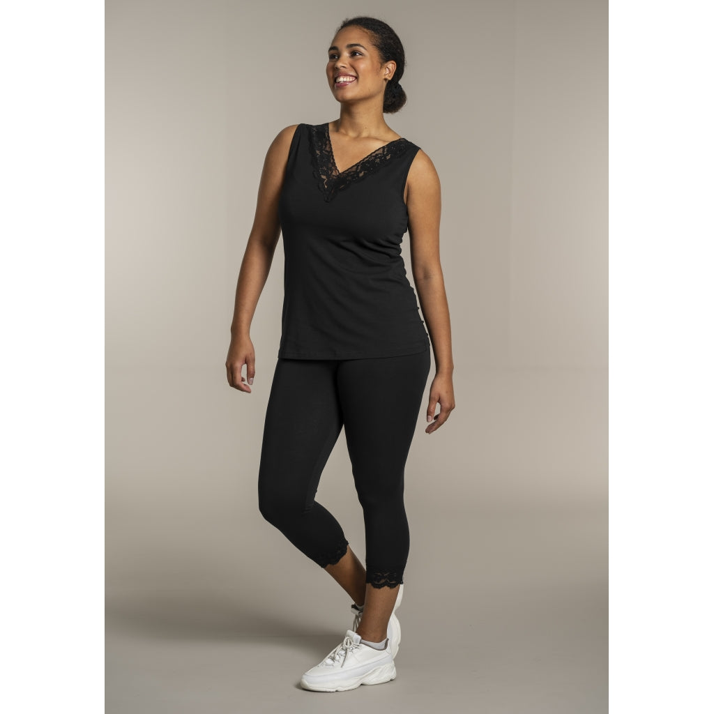 Sandgaard Leggings i 3/4 leggings med blonder Leggings Black