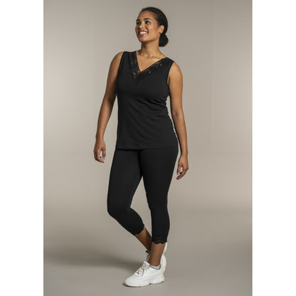 Sandgaard Leggings i 3/4 leggings med blonder Leggings Black