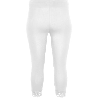 Sandgaard Leggings i 3/4 leggings med blonder Leggings White
