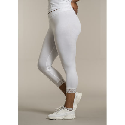 Sandgaard Leggings i 3/4 leggings med blonder Leggings White