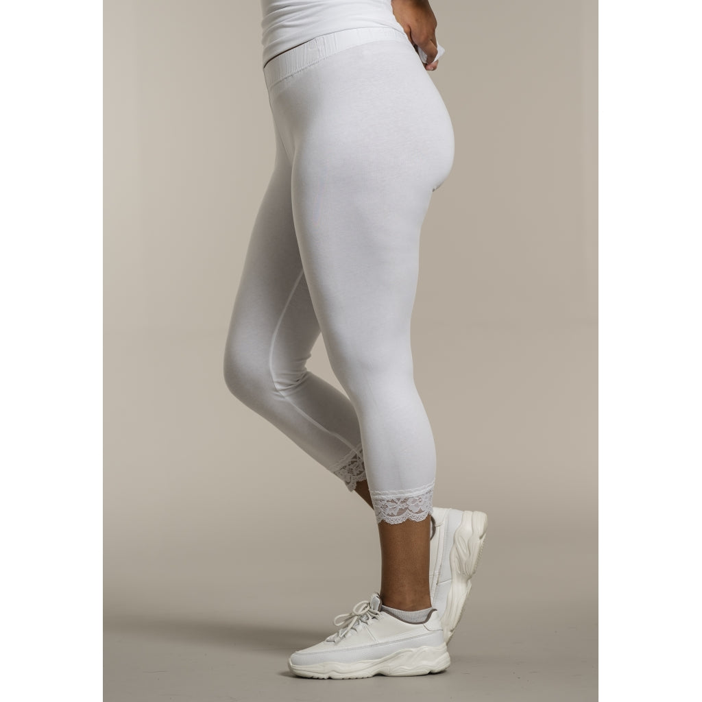 Sandgaard Leggings i 3/4 leggings med blonder Leggings White