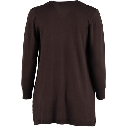 Sandgaard Lang cardigan med lommer Long Cardigan Dark Brown