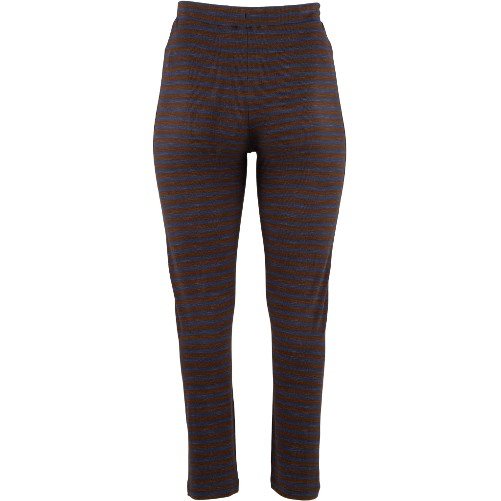 Sandgaard Rib Pants Pants Dark Blue/Dark Brown
