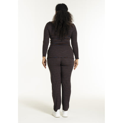 Sandgaard Rib Pants Pants Dark Blue/Dark Brown