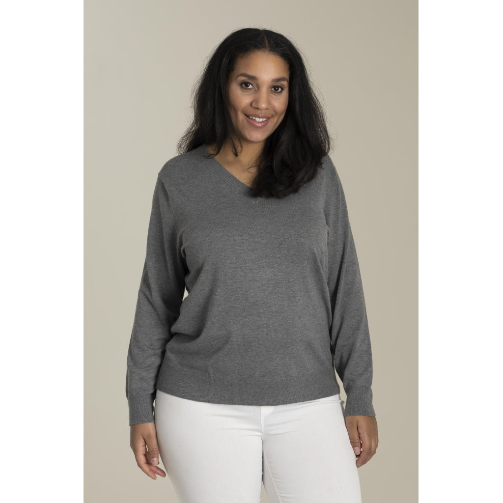 Sandgaard Strikket bluse Knit Blouse Grey Melange