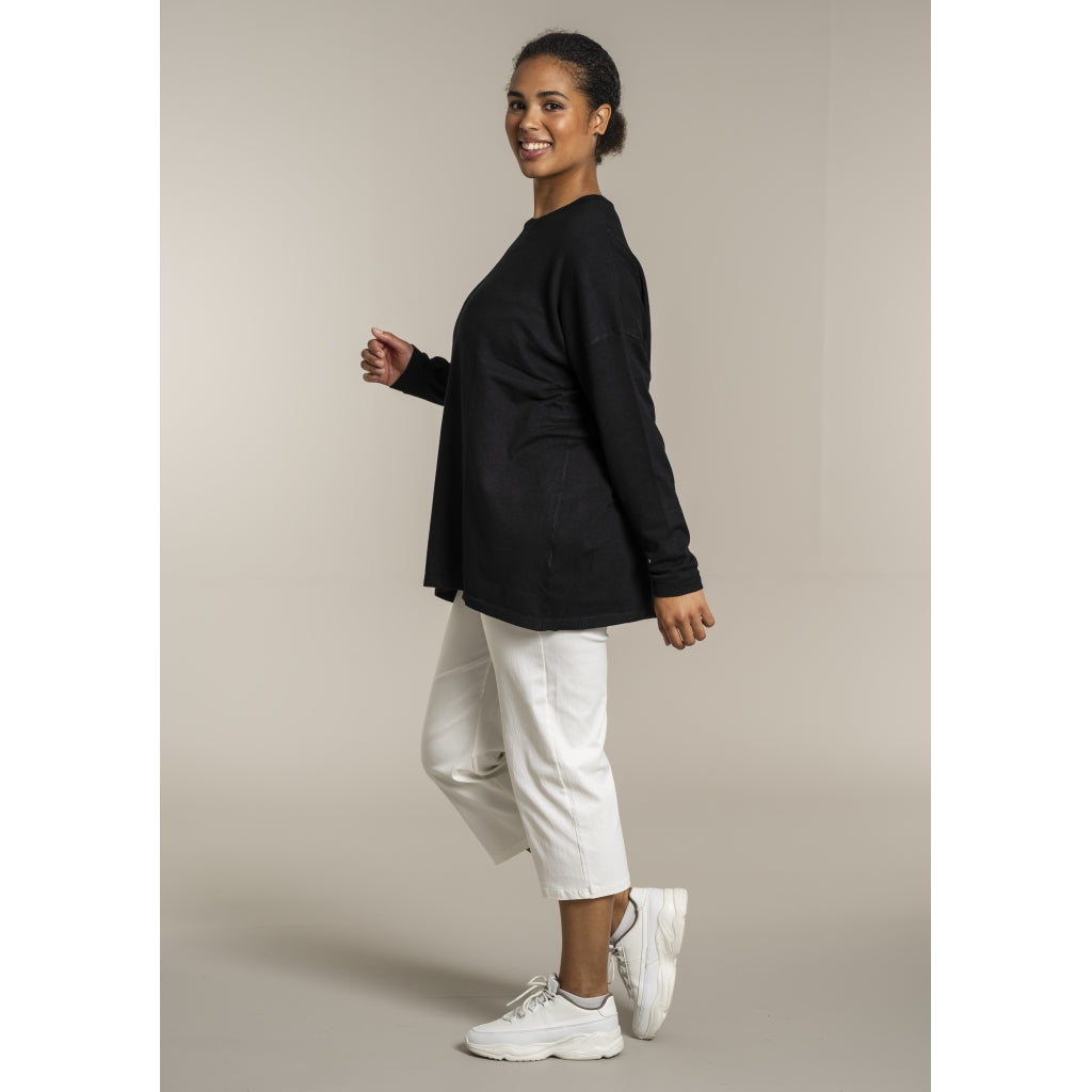 Sandgaard Strikket langærmet bluse Blouse Black