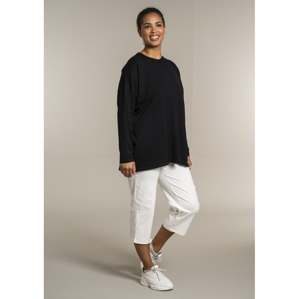 Sandgaard Strikket langærmet bluse Blouse Black