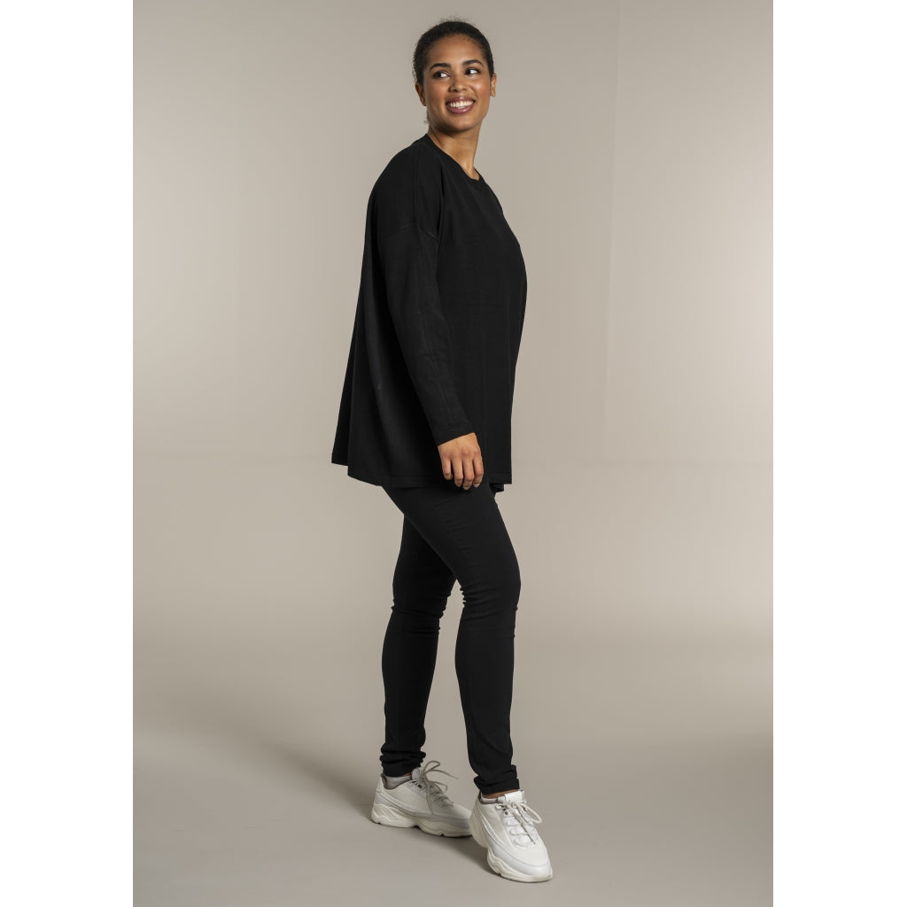 Sandgaard Strikket langærmet bluse Blouse Black
