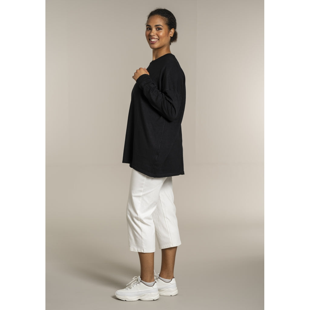 Sandgaard Strikket langærmet bluse Blouse Black