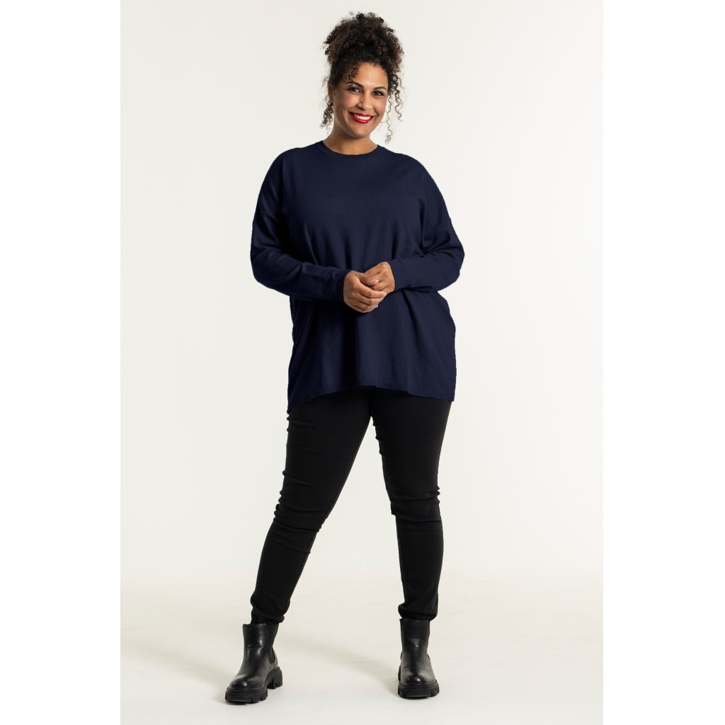Sandgaard Strikket langærmet bluse Blouse Dark Blue