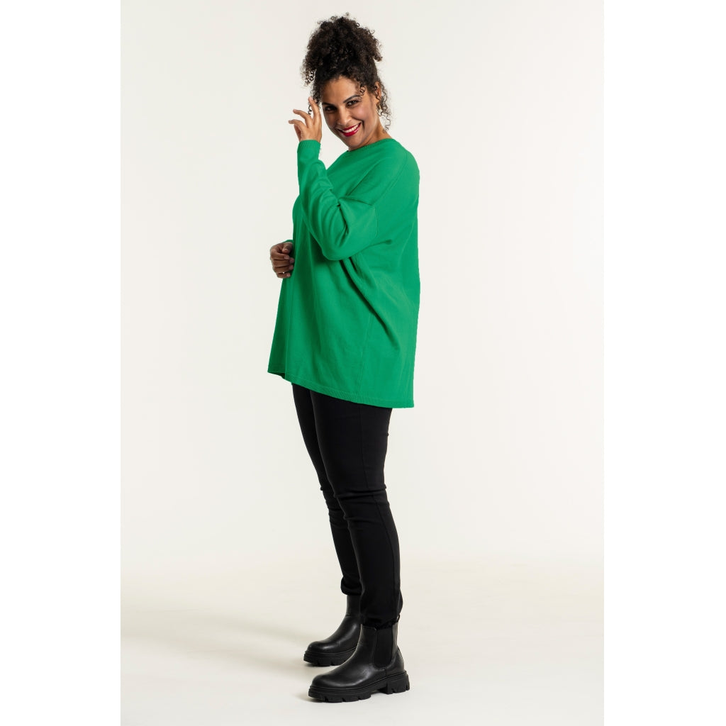 Sandgaard Strikket langærmet bluse Blouse Grass green