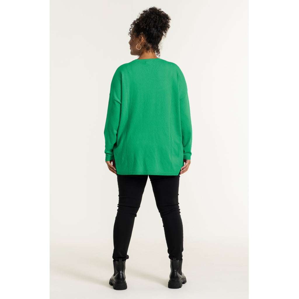 Sandgaard Strikket langærmet bluse Blouse Grass green