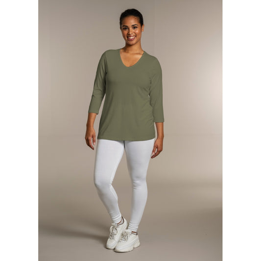 Sandgaard T-shirt med 3/4 ærmer T-Shirt Army Green
