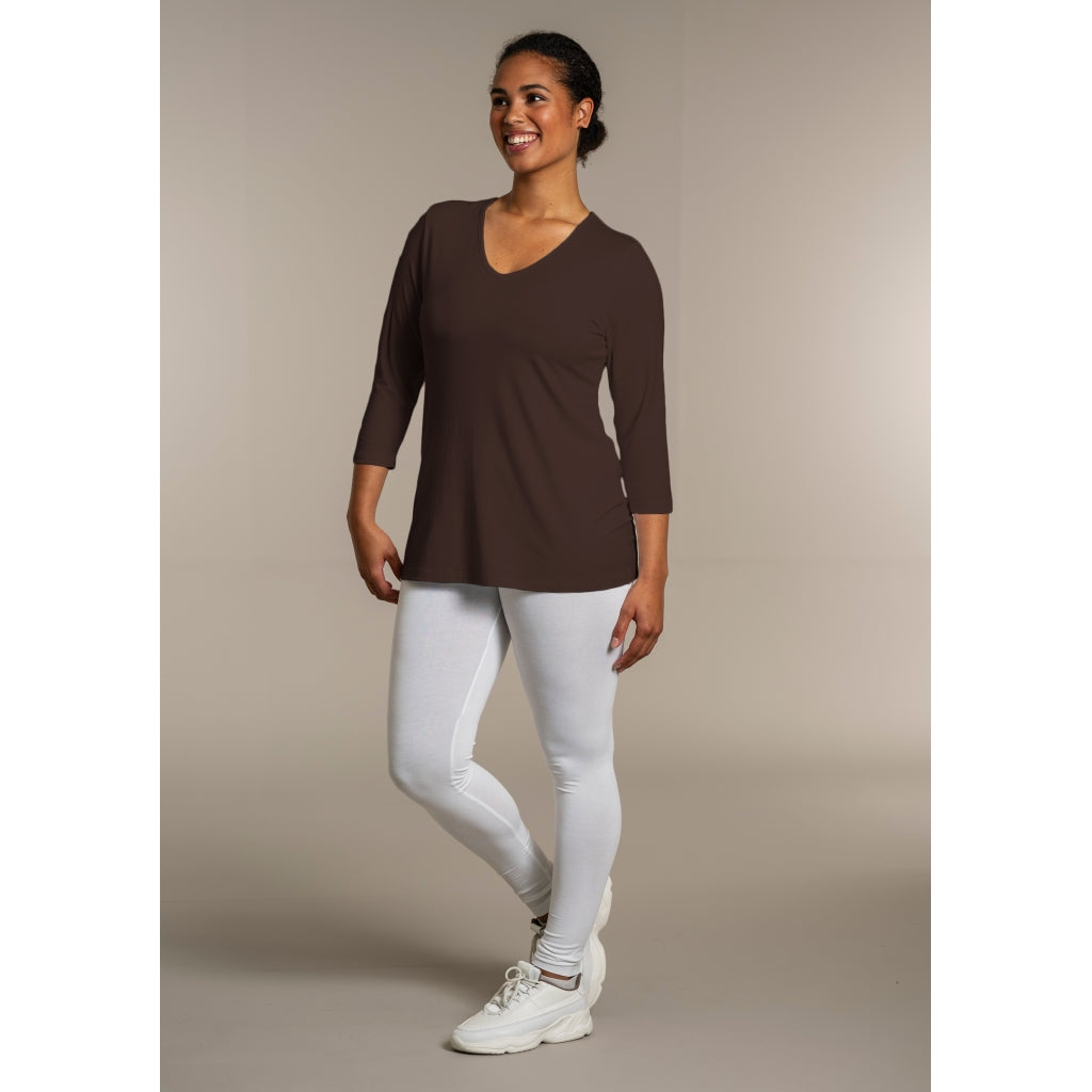 Sandgaard T-shirt med 3/4 ærmer T-Shirt Brown