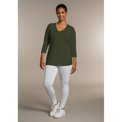 Sandgaard T-shirt med 3/4 ærmer T-Shirt Khakigreen