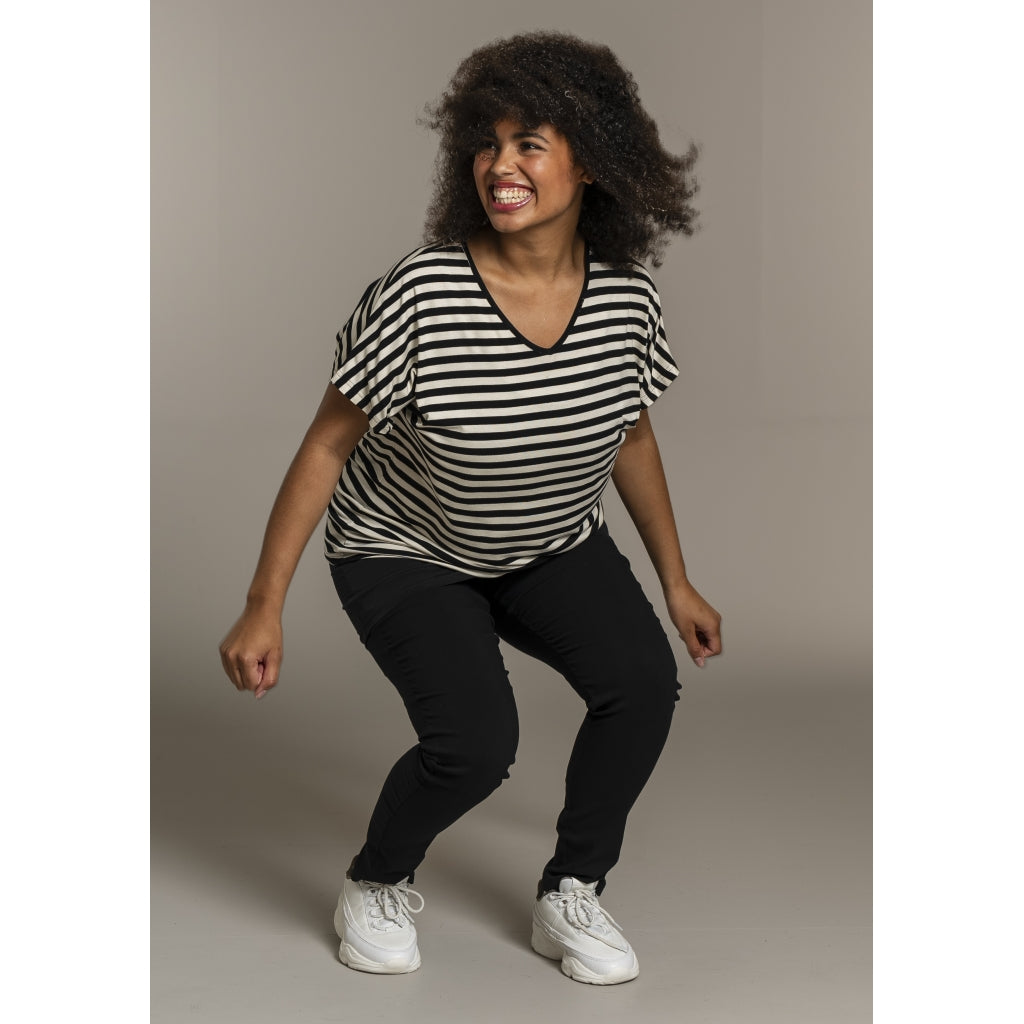 Sandgaard T-shirt striped T-Shirt Striped Black/Offwhite