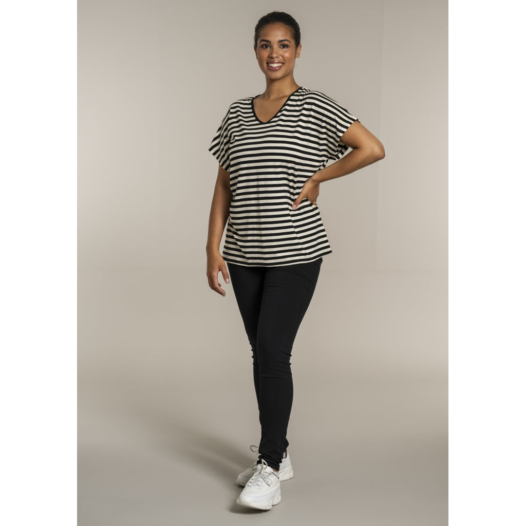 Sandgaard T-shirt striped T-Shirt Striped Black/Offwhite
