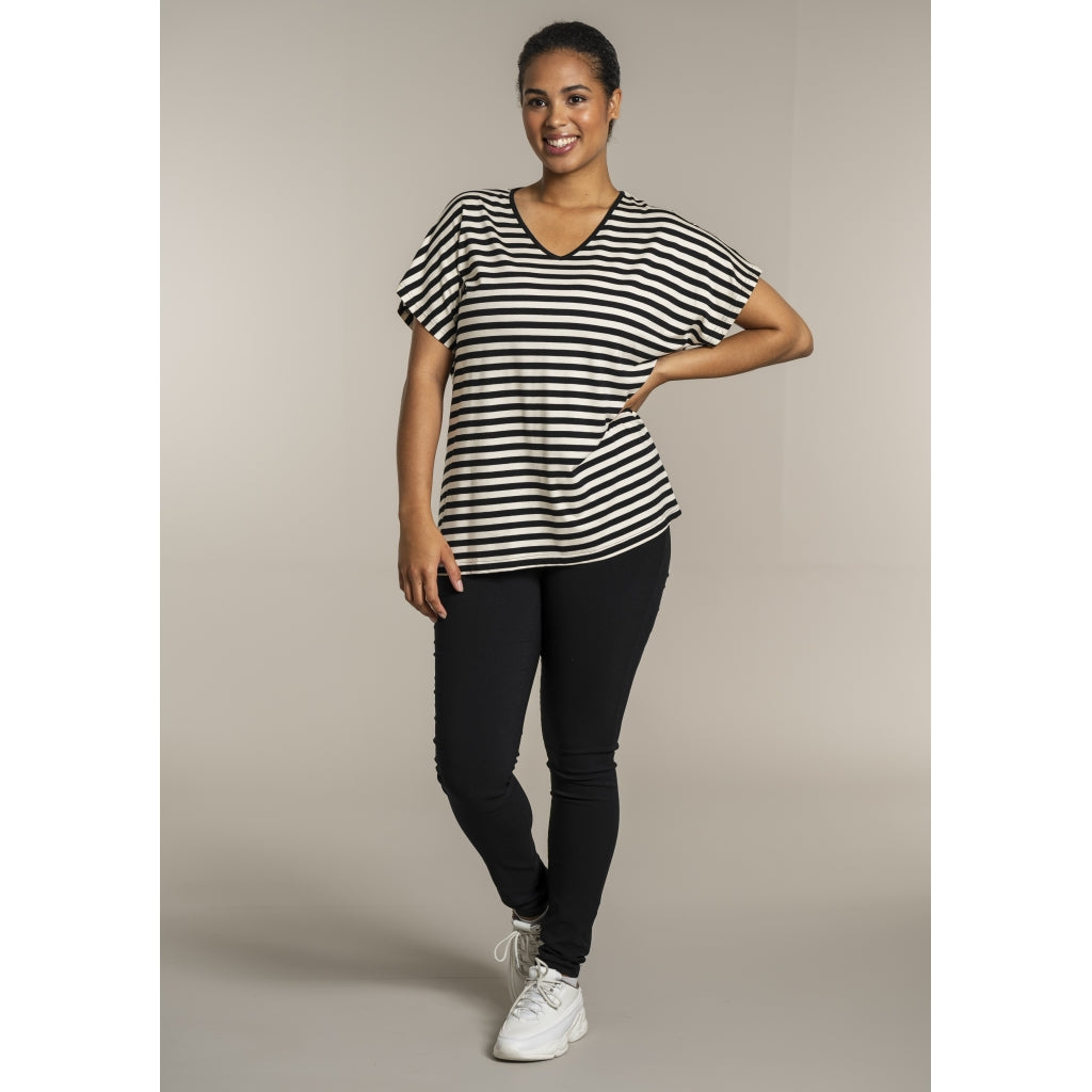 Sandgaard T-shirt striped T-Shirt Striped Black/Offwhite