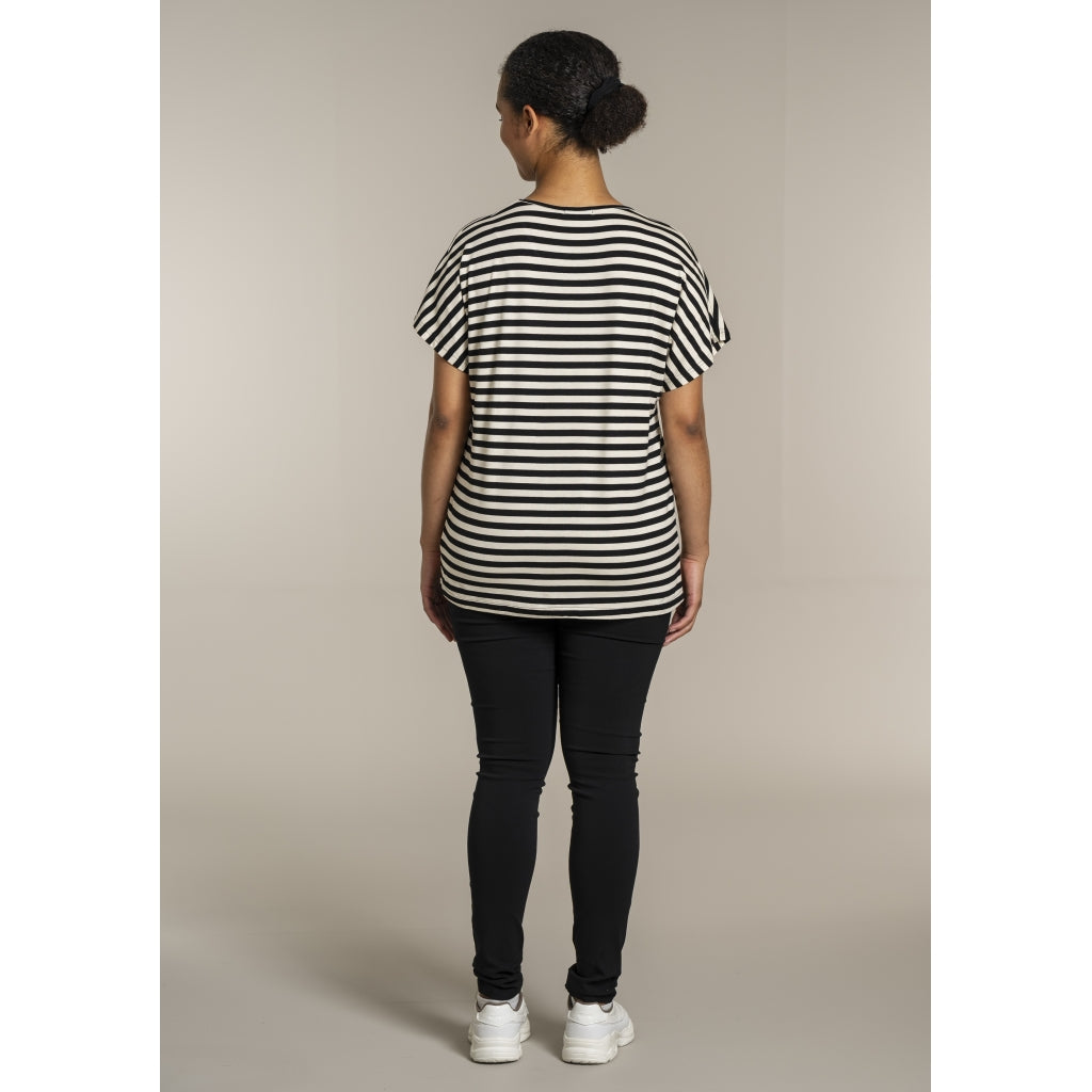 Sandgaard T-shirt striped T-Shirt Striped Black/Offwhite