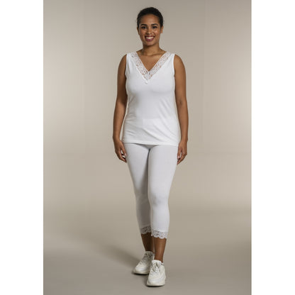 Sandgaard Top med V-hals og bomuld Top White