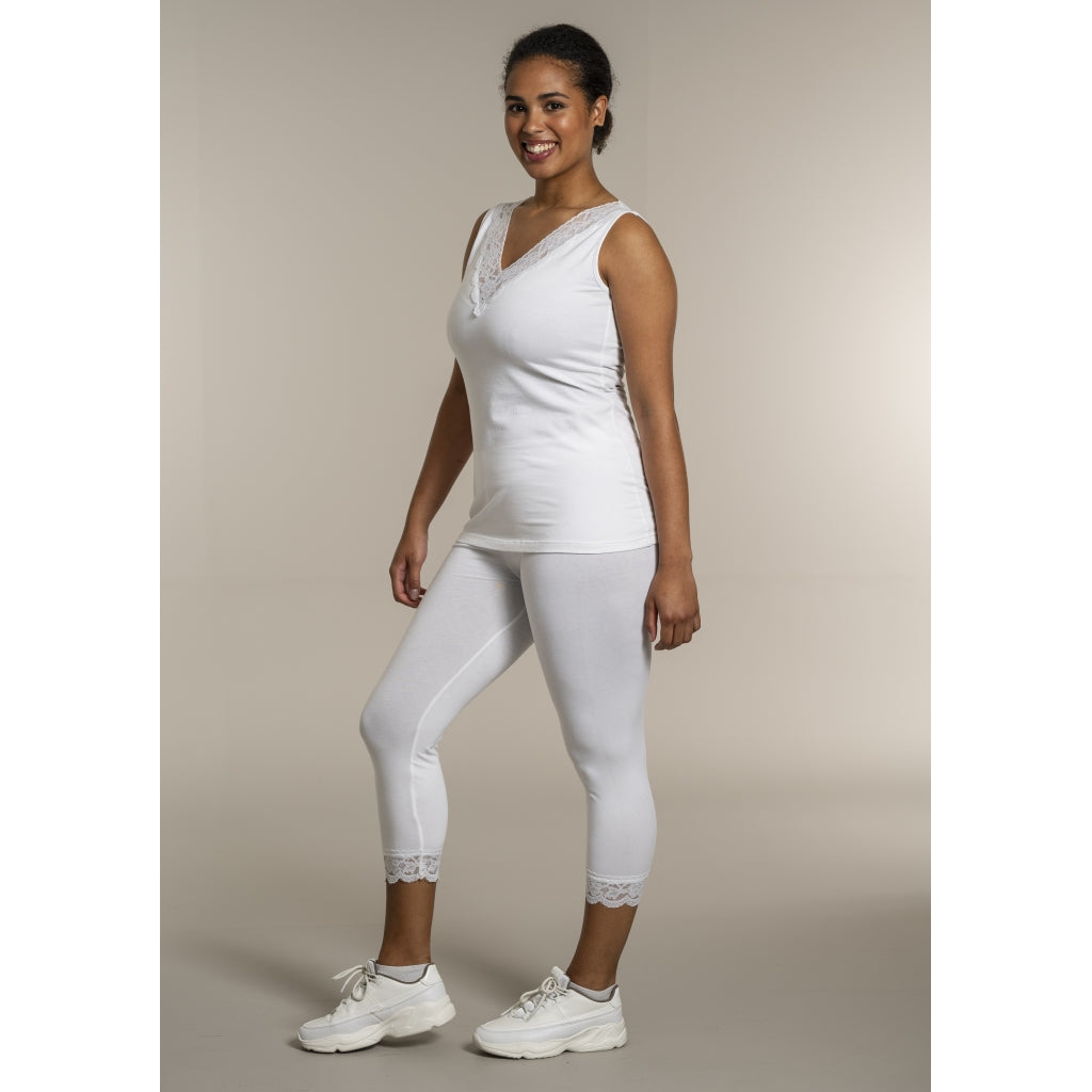 Sandgaard Top med V-hals og bomuld Top White