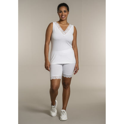 Sandgaard Top med V-hals og bomuld Top White
